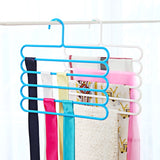 10pcs Multi-function 5 Layers Pants Scarf Silk Tie Plastic Clothes Hangers, 5 Layers Pants Hangers