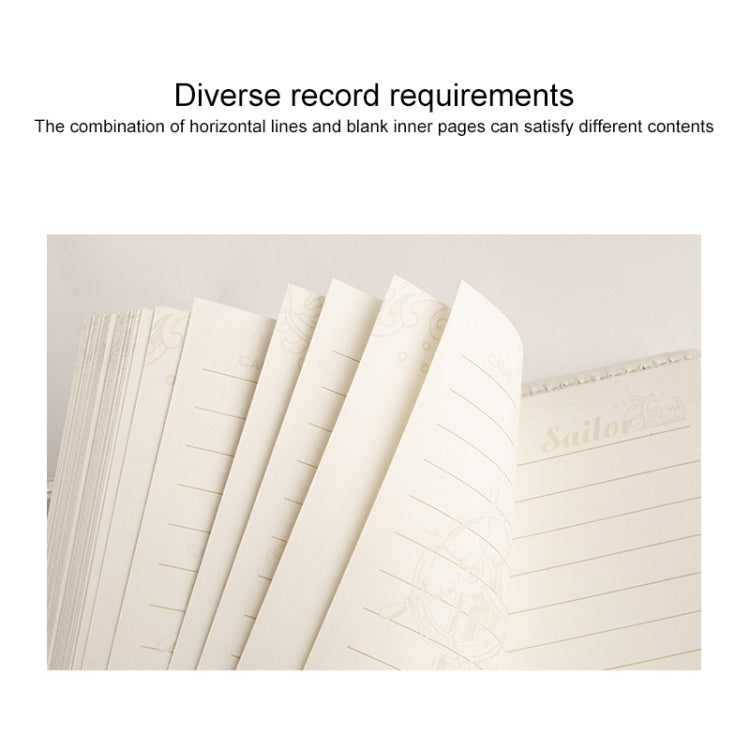 B6 Retro PU Cover Sailor Notebook Diary Book with Password Lock