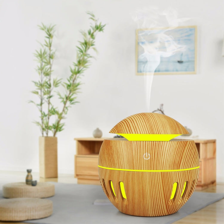 Wood Grain USB Hollowed-out Humidifier Seven Color Aromatherapy Lamp Automatic Alcohol Sprayer with Remote Control(Sky Blue), HC0372A, HC0372B, HC0372C, HC0372D, HC0372F, HC0372G, HC0372H, HC0372I, HC0372J, HC0372K HC0372B