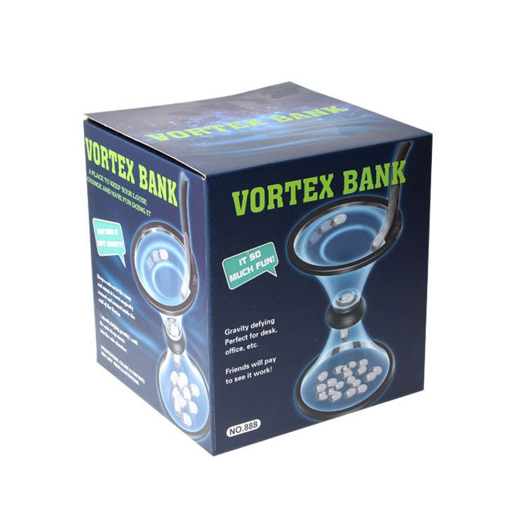 Vortex Bank Decompression Transparent Funnel Gravity Rotating Coin Storage Box, Funnel