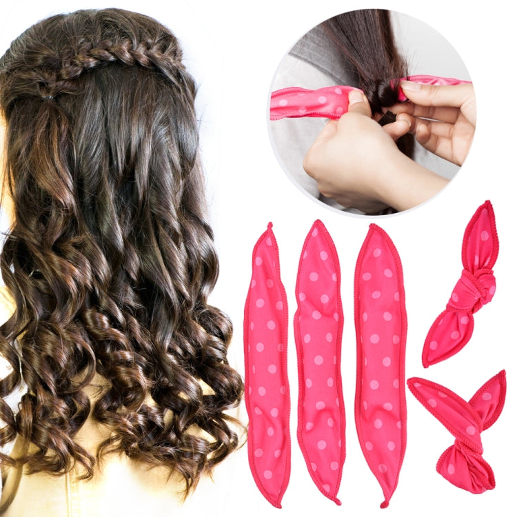 20 PCS Cute Wave Point Hair Curler Sleeping Rabbit Ear Hair Roll Default Title
