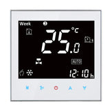 BAC-2000 Central Air Conditioning Type Touch LCD Digital 2-pipe Fan Coil Unit Room Thermostat, Display Fan Speed / Clock / Temperature / Time / Week / Heat etc., BAC-2000 (White), BAC-2000 (Black)
