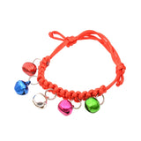 10 PCS Hand-Woven Adjustable Pet Bell Collars, Adjustable Perimeter: 18-32cm, Random Color Delivery, djustable Pet Bell Collars