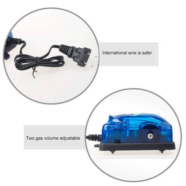 SOBO SB-348A 5W Double Outlets Adjustable Flow Aquarium Air Pump Fish Tank Oxygen Air Pump, 5W Double Outlets