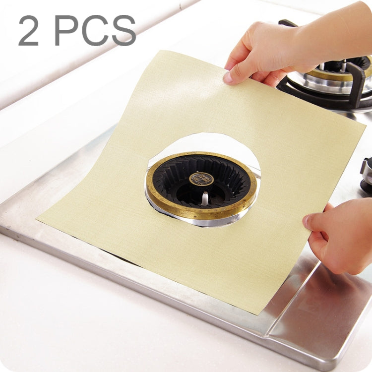 2 PCS Gas Furnace Surface Ultra-thin Fibre Material Stovetop Protective Cleaning Pad, Size: 27*27 cm (Beige) Default Title