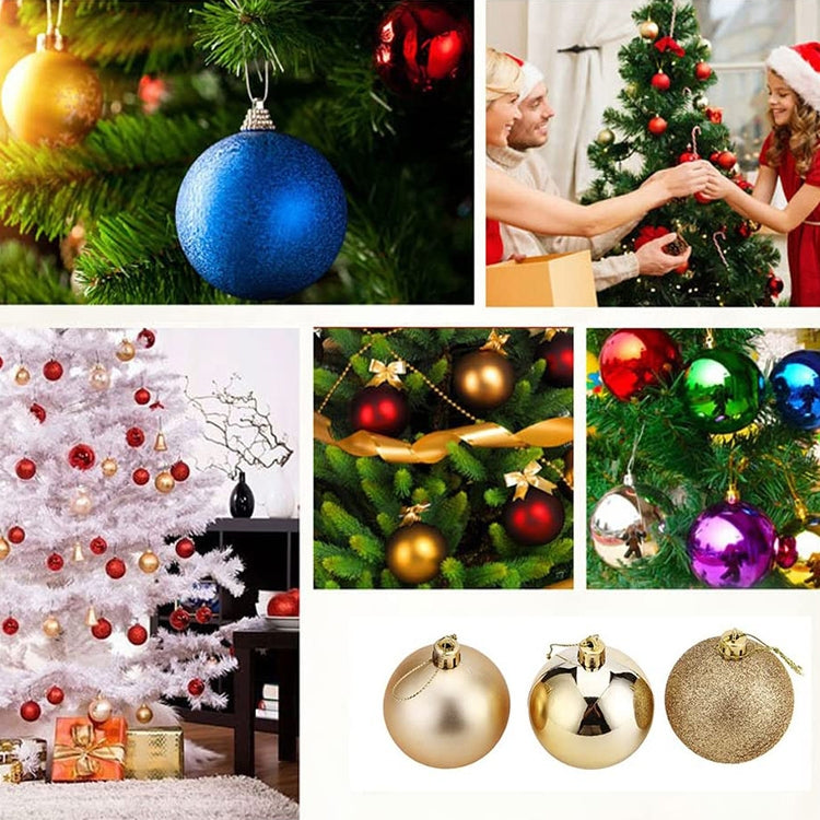 24 PCS 8cm Plating Plastic Christmas Tree Decorations Hanging String Ball, Random Color Delivery, Diameter: 8cm