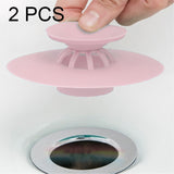 2 PCS Silicone Drain Stopper Deodorant Sink Bathtub Floor Drain Protector Pink