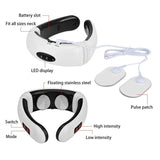 USB Charging 1300 mAh Electric Back Neck Shoulder Electrical Pulse Electric Shock Body Massager, USB Charging