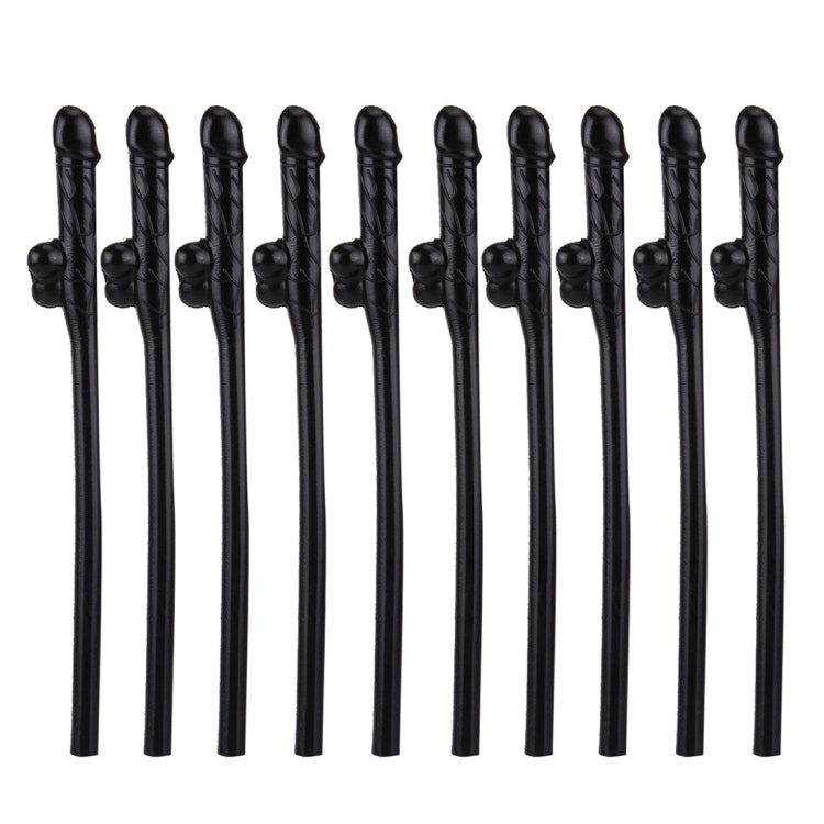 10 PCS Dicky Sipping Straw, Length: about 19cm, Dicky Sipping Straw(Black) Dicky Sipping Straw(Black) Black