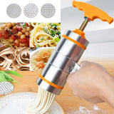 3 Molds Household Manually Small Stainless Steel Pressing Style Handhold Noodle Machine, 3 Molds 3 Molds Orange