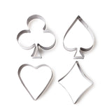 3 Sets Stainless Steel Poker Cookie Mold Playing Cards Cake Fondant Mold Spade Heart Biscuit Cutter, 3 Sets