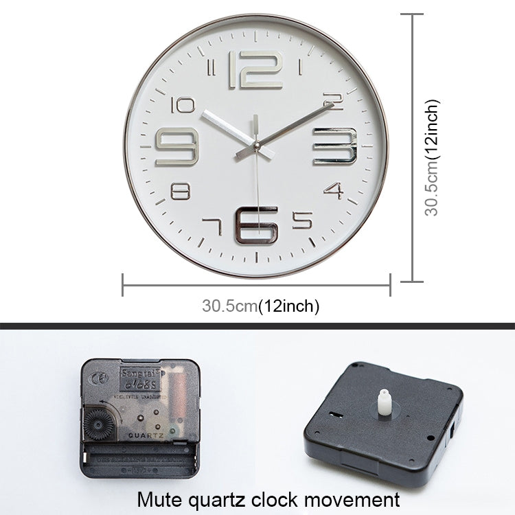 12 inch Creative Decorative Round Shape Living Room Simple Modern Quartz Wall Clock