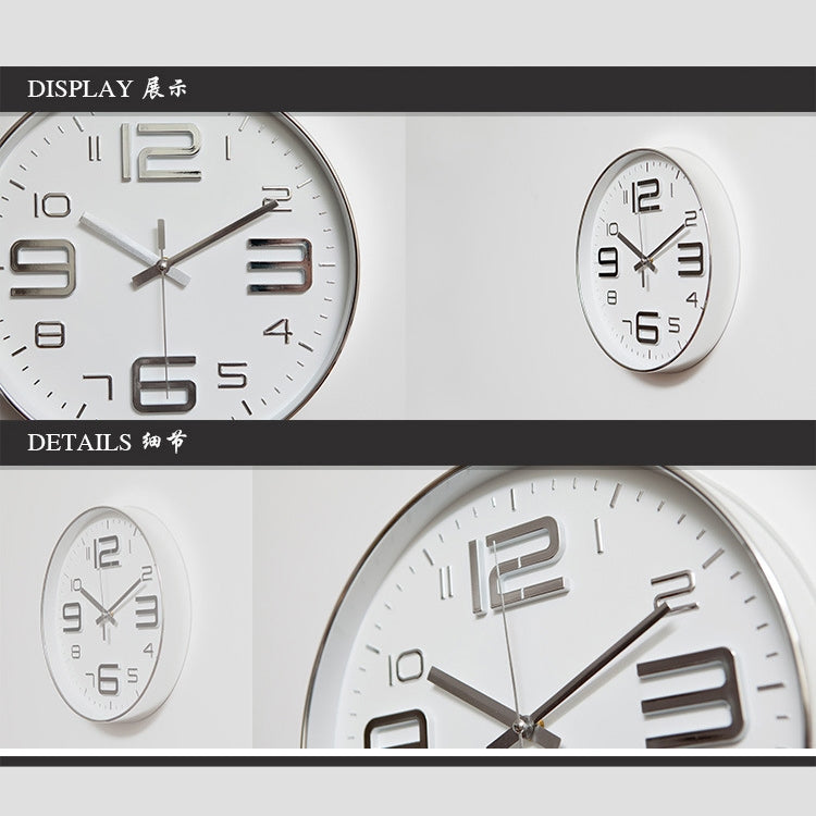 12 inch Creative Decorative Round Shape Living Room Simple Modern Quartz Wall Clock