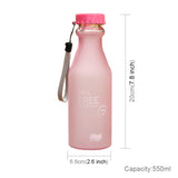 550ml Frost Leak-proof Plastic Portable Soda Bottle Sealed Simple Student Handy Beverage Bottle, 550ml