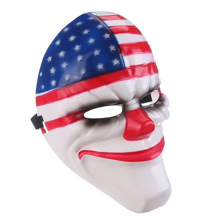 Halloween Mask PVC Halloween Festival Party Mask, US Flag Pattern, Clown Pattern, Red Brain Pattern, Old Man Pattern