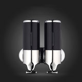 Dual Hotel Shower Manual Dispenser Wall Mounted Washing Liquid Shampoo Soap Bottle, Capacity: 1000ml, 1000ml/Silver, 1000ml/Black, 1000ml/Gold, 1000ml/Transparent, 1000ml/White, 1000ml/Dark Red