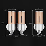 Dual Hotel Shower Manual Dispenser Wall Mounted Washing Liquid Shampoo Soap Bottle, Capacity: 1000ml, 1000ml/Silver, 1000ml/Black, 1000ml/Gold, 1000ml/Transparent, 1000ml/White, 1000ml/Dark Red