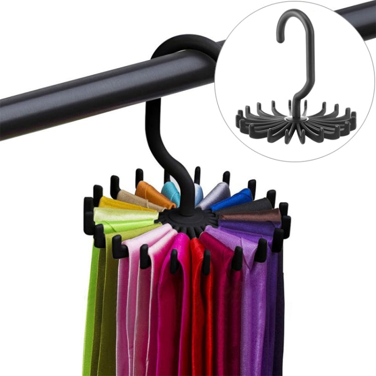 20 Claws 360 Degree Rotatable Tie Rack Belt Scarf Hanger Holder, Size: S, 20 Claws Black, 20 Claws White 20 Claws Black Black