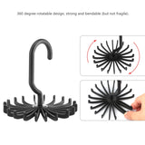 20 Claws 360 Degree Rotatable Tie Rack Belt Scarf Hanger Holder, Size: S, 20 Claws Black, 20 Claws White