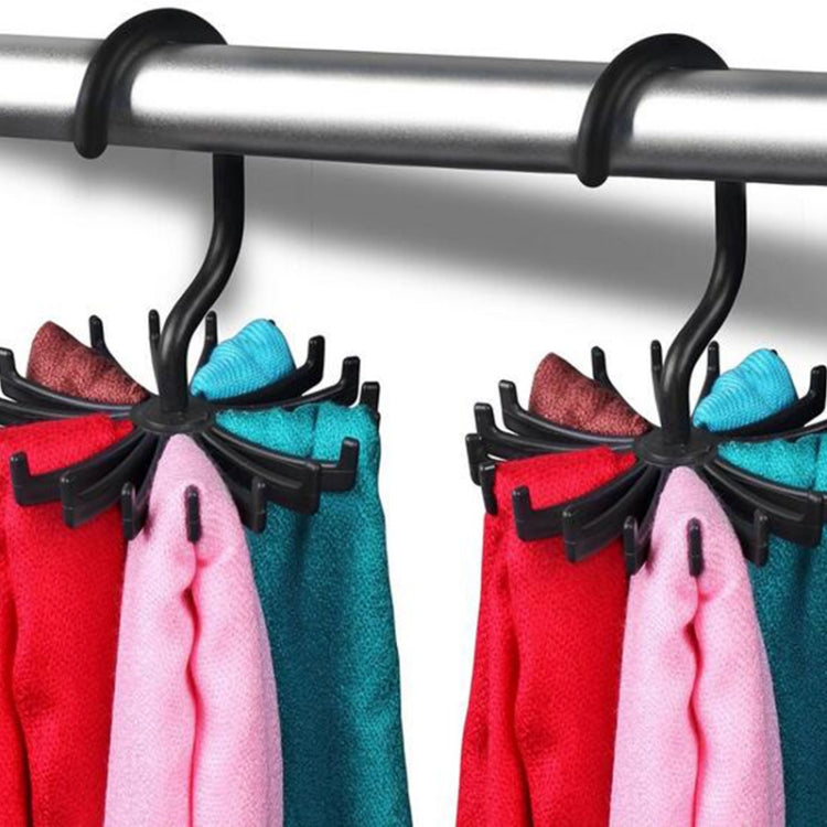 20 Claws 360 Degree Rotatable Tie Rack Belt Scarf Hanger Holder, Size: S, 20 Claws Black, 20 Claws White