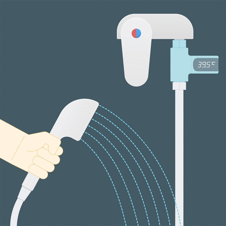 BD-LS-01 Baby Showering 360 Degree Rotatable LED Display Passive Water Thermometer, First Generation, White