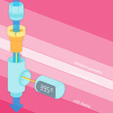 BD-LS-01 Baby Showering 360 Degree Rotatable LED Display Passive Water Thermometer, First Generation, White