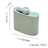 140mL (5oz) Outdoor Sports Handy Home Travel Wild Stainless Steel Portable Hip Flask(with Small Funnel)(Silver 140mL (5oz)), 140mL (5oz)