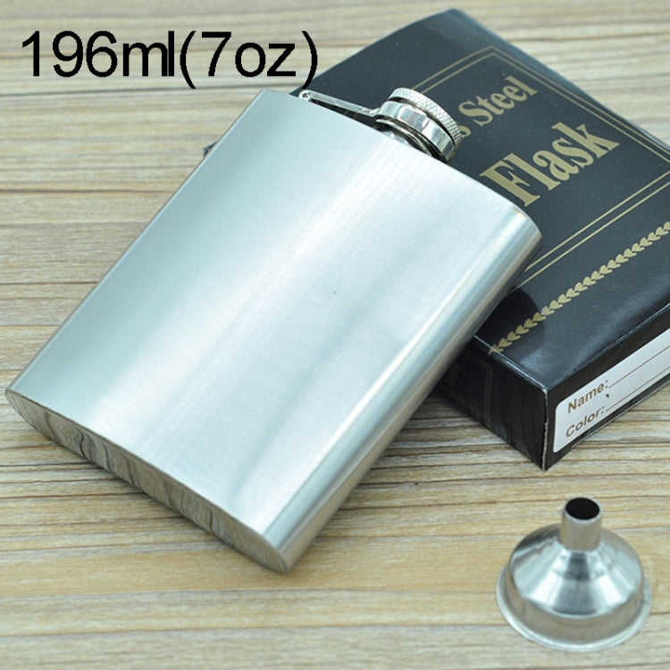 196mL (7oz) Outdoor Sports Handy Home Travel Wild Stainless Steel Portable Hip Flask(with Small Funnel)(Silver 196mL (7oz)), 196mL (7oz) 196mL (7oz)