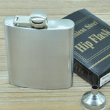196mL (7oz) Outdoor Sports Handy Home Travel Wild Stainless Steel Portable Hip Flask(with Small Funnel)(Silver 196mL (7oz)), 196mL (7oz)