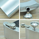 112mL (4oz) Outdoor Sports Handy Home Travel Wild Stainless Steel Portable Hip Flask(with Small Funnel)(Silver 112mL (4oz)), 112mL (4oz)