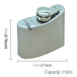 112mL (4oz) Outdoor Sports Handy Home Travel Wild Stainless Steel Portable Hip Flask(with Small Funnel)(Silver 112mL (4oz)), 112mL (4oz)