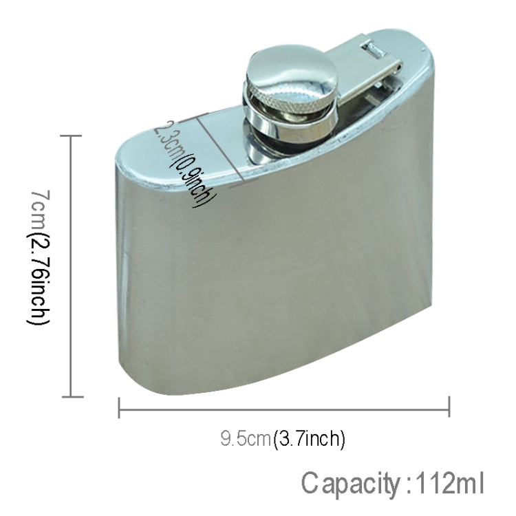 112mL (4oz) Outdoor Sports Handy Home Travel Wild Stainless Steel Portable Hip Flask(with Small Funnel)(Silver 112mL (4oz)), 112mL (4oz)