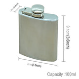 100ml(3.5oz) Pocket Flagon Outdoor Sports Flat Liquor Flask Camping Ultralight Portable Wearproof Wine Pot(Silver), 100ml(3.5oz)