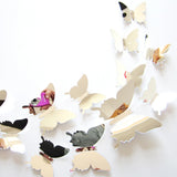 36 PCS Home Decoration Originality PC 3D Mirror Surface Butterfly Wall Paste, Butterfly Wall Paste 2