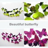 36 PCS Home Decoration Originality PC 3D Mirror Surface Butterfly Wall Paste, Butterfly Wall Paste 2