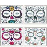 4pcs Halloween Waterproof Temporary Face Tattoo Stickers, Size: 150*125mm, Random Style Delivery, 150*125mm