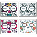 4pcs Halloween Waterproof Temporary Face Tattoo Stickers, Size: 150*125mm, Random Style Delivery, 150*125mm