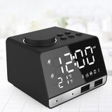 K11 Bluetooth Alarm Clock Speaker Creative Digital Music Clock Display Radio with Dual USB Interface, Support U Disk / TF Card / FM / AUX, EU Plug, EU Plug(Black), EU Plug(White)