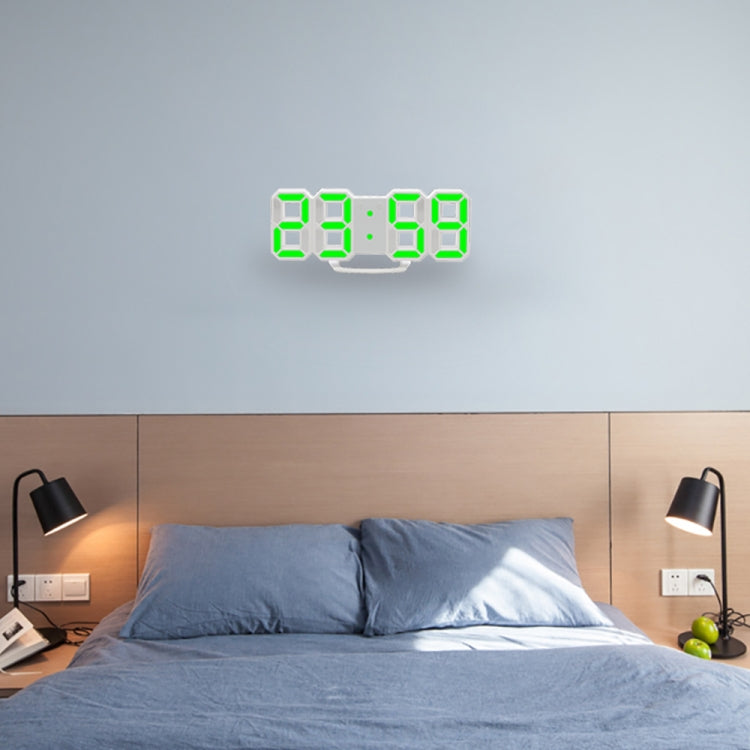 Multi-Function Large 3D LED Digital Wall Alarm Clock with Snooze Function, 12/24 Hours Display for Home, Kitchen, Office, DC 5V, CE Certificated, White Body Green Characters, White Body Blue Characters, White Body Red Characters                        ...