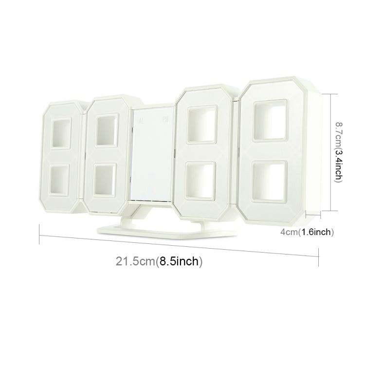 Multi-Function Large 3D LED Digital Wall Alarm Clock with Snooze Function, 12/24 Hours Display for Home, Kitchen, Office, DC 5V, CE Certificated, White Body Green Characters, White Body Blue Characters, White Body Red Characters                        ...