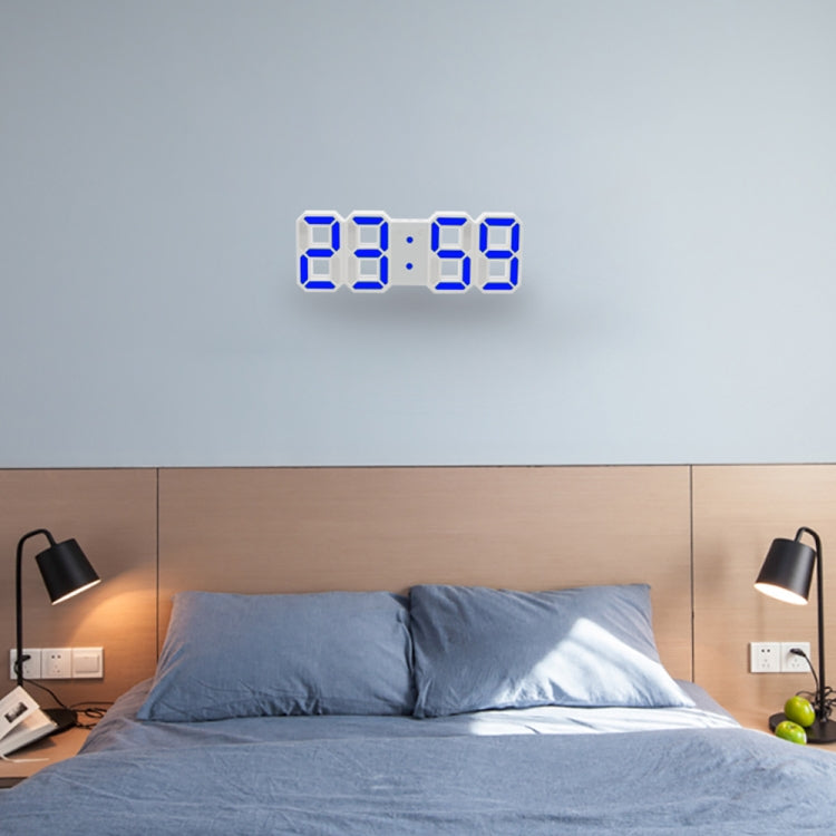 Multi-Function Large 3D LED Digital Wall Alarm Clock with Snooze Function, 12/24 Hours Display for Home, Kitchen, Office, DC 5V, CE Certificated, White Body Green Characters, White Body Blue Characters, White Body Red Characters                        ...