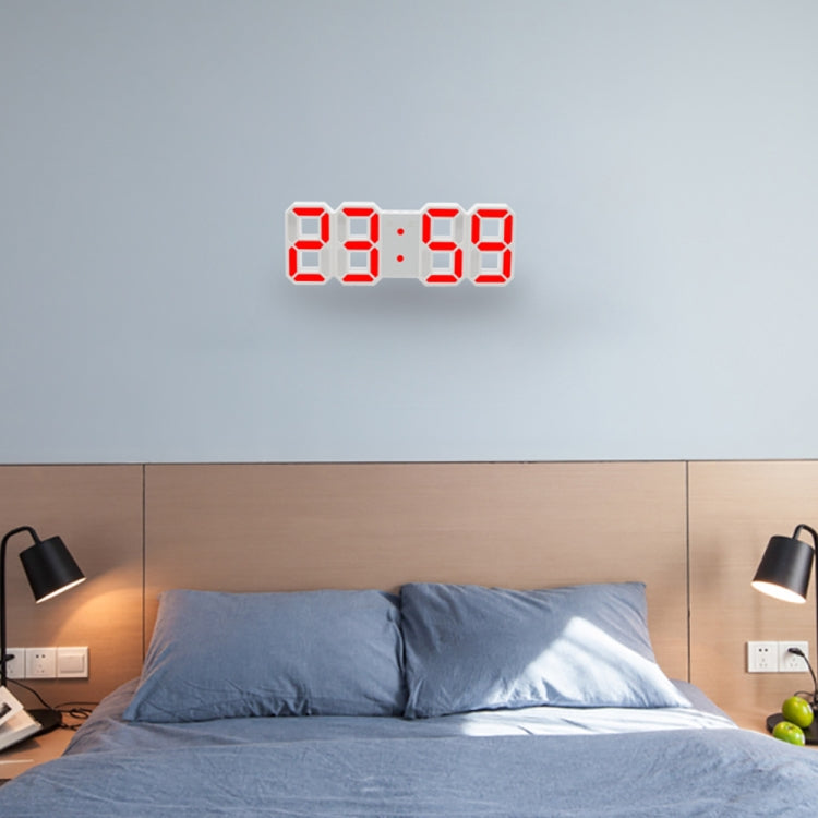 Multi-Function Large 3D LED Digital Wall Alarm Clock with Snooze Function, 12/24 Hours Display for Home, Kitchen, Office, DC 5V, CE Certificated, White Body Green Characters, White Body Blue Characters, White Body Red Characters                        ...