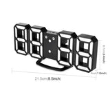 Multi-Function Large 3D LED Digital Wall Alarm Clock with Snooze Function, 12/24 Hours Display for Home, Kitchen, Office, DC 5V, CE Certificated, Black Body Green Characters, Black Body Blue Characters, Black Body White Characters