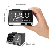 K11 Bluetooth Alarm Clock Speaker Creative Digital Music Clock Display Radio with Dual USB Interface, Support U Disk / TF Card / FM / AUX, US Plug, US Plug(Black), US Plug(White)