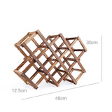 10 Bottles Racks Foldable Wine Stand Wooden Wine Holder Kitchen Bar Display Shelf, 10 Bottles