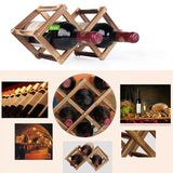 10 Bottles Racks Foldable Wine Stand Wooden Wine Holder Kitchen Bar Display Shelf, 10 Bottles