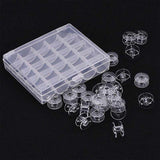 Transparent Plastic Bobbin Sewing Machine Spool Bobbin Box with 25 Bobbins