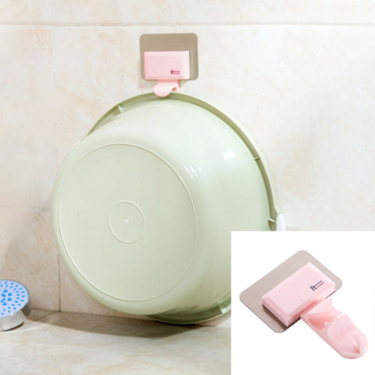 2 PCS Bathroom Creative Traceless Wall-Mounted Hook Pink