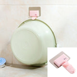 2 PCS Bathroom Creative Traceless Wall-Mounted Hook Pink