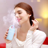 1.5W - 2W 175ml Mini Portable USB Negative Ions Humidifier Beauty and Water Supplement Instrument with Colorful LED Light Blue